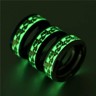 Chiếc nhẫn  Hai con rồng Huỳnh quang Thời trang Phát sáng Titanium thép  Trang sức tay