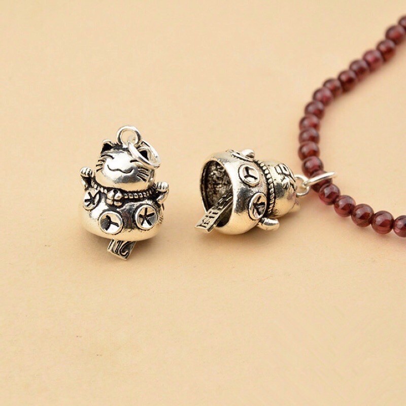 [GIÁ SỈ] Charm mèo thần tài bạc - Hàng bạc loại 1 siêu đẹp PH614