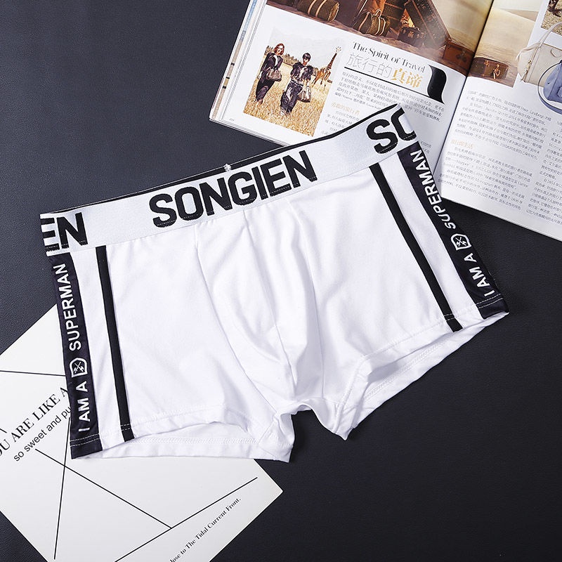 Quần Lót Boxer In Chữ Thoáng Khí Phong Cách Hàn Quốc Cho Nam