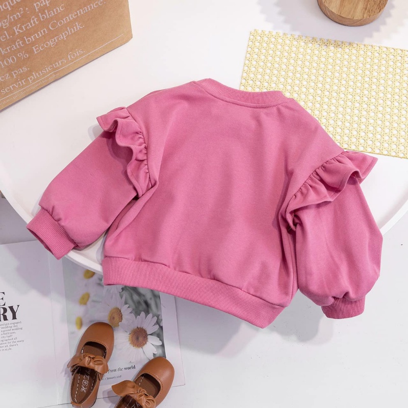 Áo nỉ bé gái set 2 áo cánh tiên hình tim chất nỉ cao cấp mềm mịn JIMADO