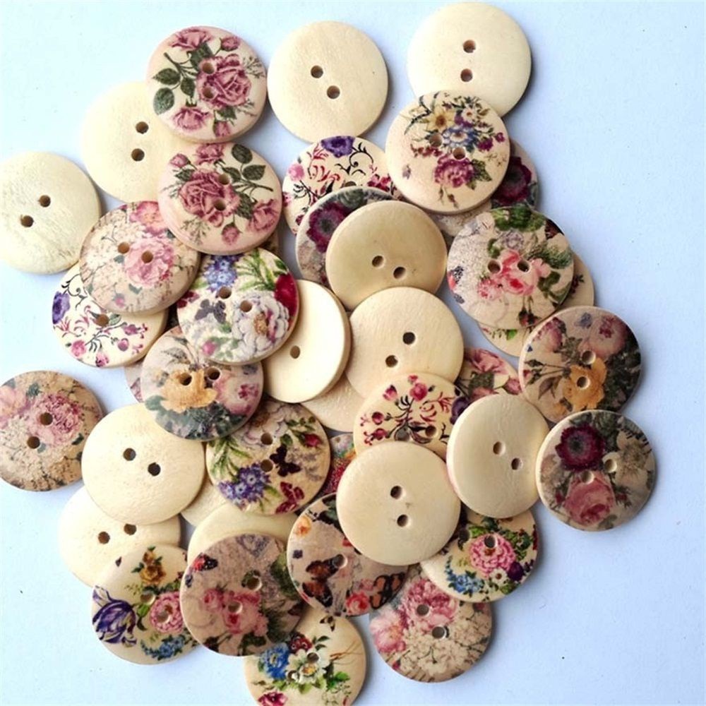 Set 50 Nút Áo 2 Lỗ 20mm Nhiều Màu Sắc Dùng Để Làm Đồ Thủ Công