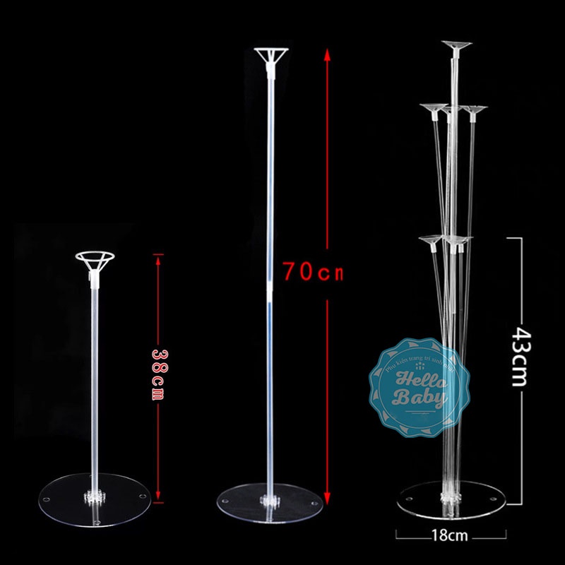 Trụ giả bóng bay 7 nhánh 70cm - 1 nhánh 38cm - 1 nhánh 70cm