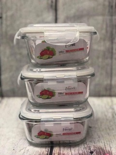 1 Bộ 3 hộp cơm thủy tinh Ferroli