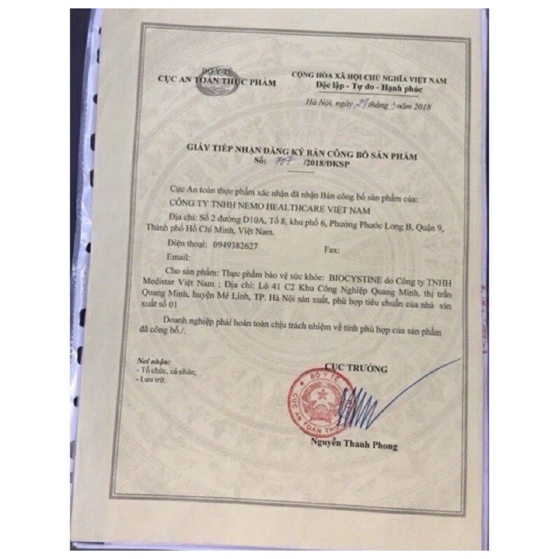 BIOCYSTINE- Viên uống đẹp da, chống lão hoá