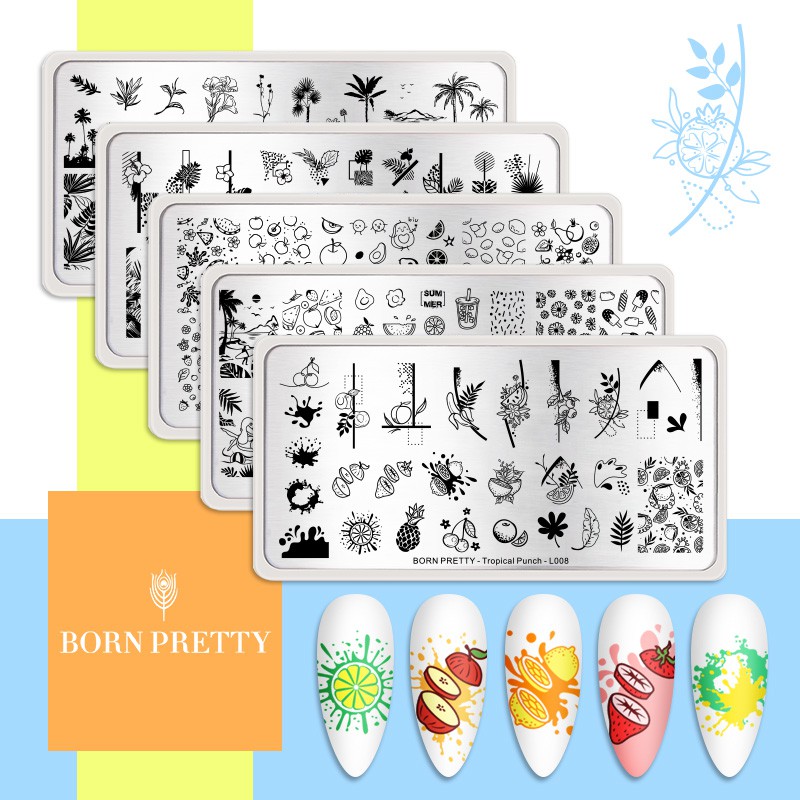Khuôn BORN PRETTY họa tiết hoa lá xinh xắn tiện dụng trang trí móng tay