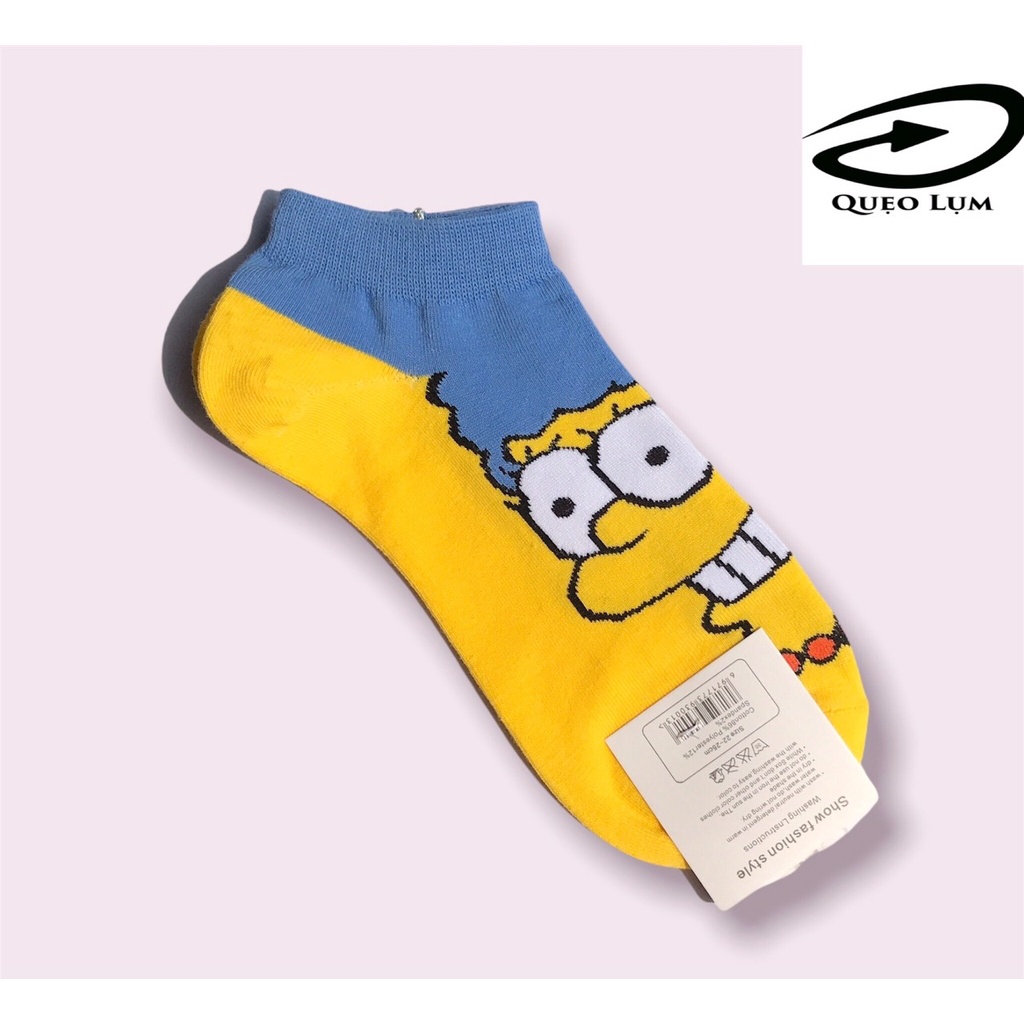 Tất (vớ) nam nữ The Simpsons nhiều màu cổ thấp V24