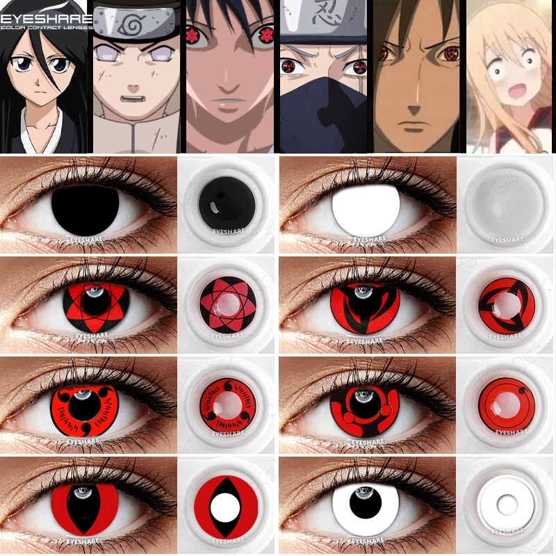 EYESHARE Cosplay Kính áp tròng cho mắt Naruto Series 1 Cặp trang trí Ống kính trang điểm Phụ kiện anime cho mắt Kính áp tròng màu Sử dụng hàng năm