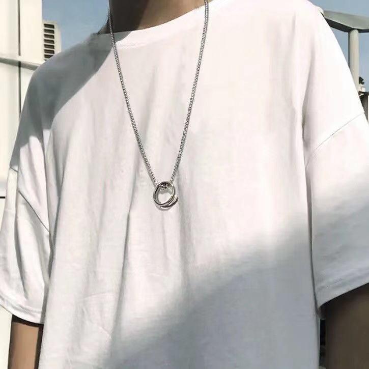 Wang Yibo Dây Chuyền Hai Cách Sử Dụng Phong Cách Hip Hop Đơn Giản Không Phai Màu Hợp Thời Trang Cho Cặp Đôi
