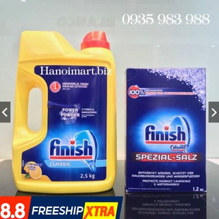 Bộ Bột rửa bát Finish 2.5kg+Muối rửa bát Finish 1.5kg