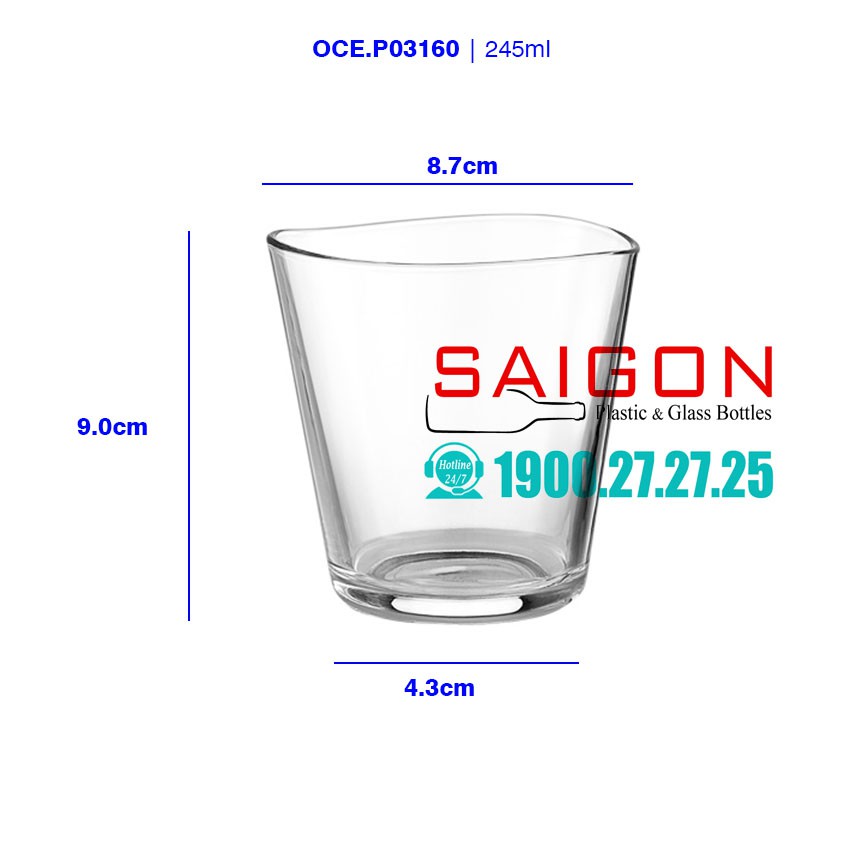 Ly Thủy Tinh Ocean Centique Rock 245ml | P03160 , 345ml | P03161 , Nhập Khẩu Thái Lan | BigBuy360 - bigbuy360.vn