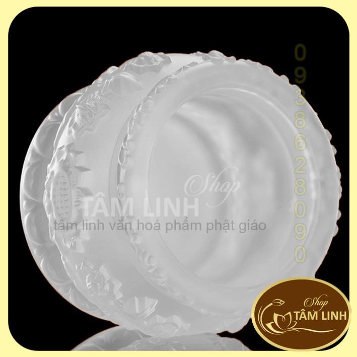 [Ảnh thật] Lư Hương - Bát Nhang Hoa Sen Lưu Ly Trắng hàng đẹp.