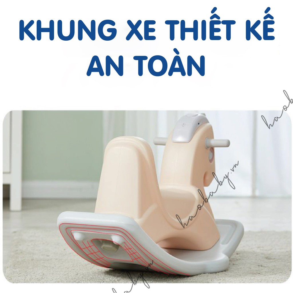 Ngựa bập bênh cho bé Holla có bánh xe đa năng thông minh: bập bênh, ngựa chòi chân có phát nhạc