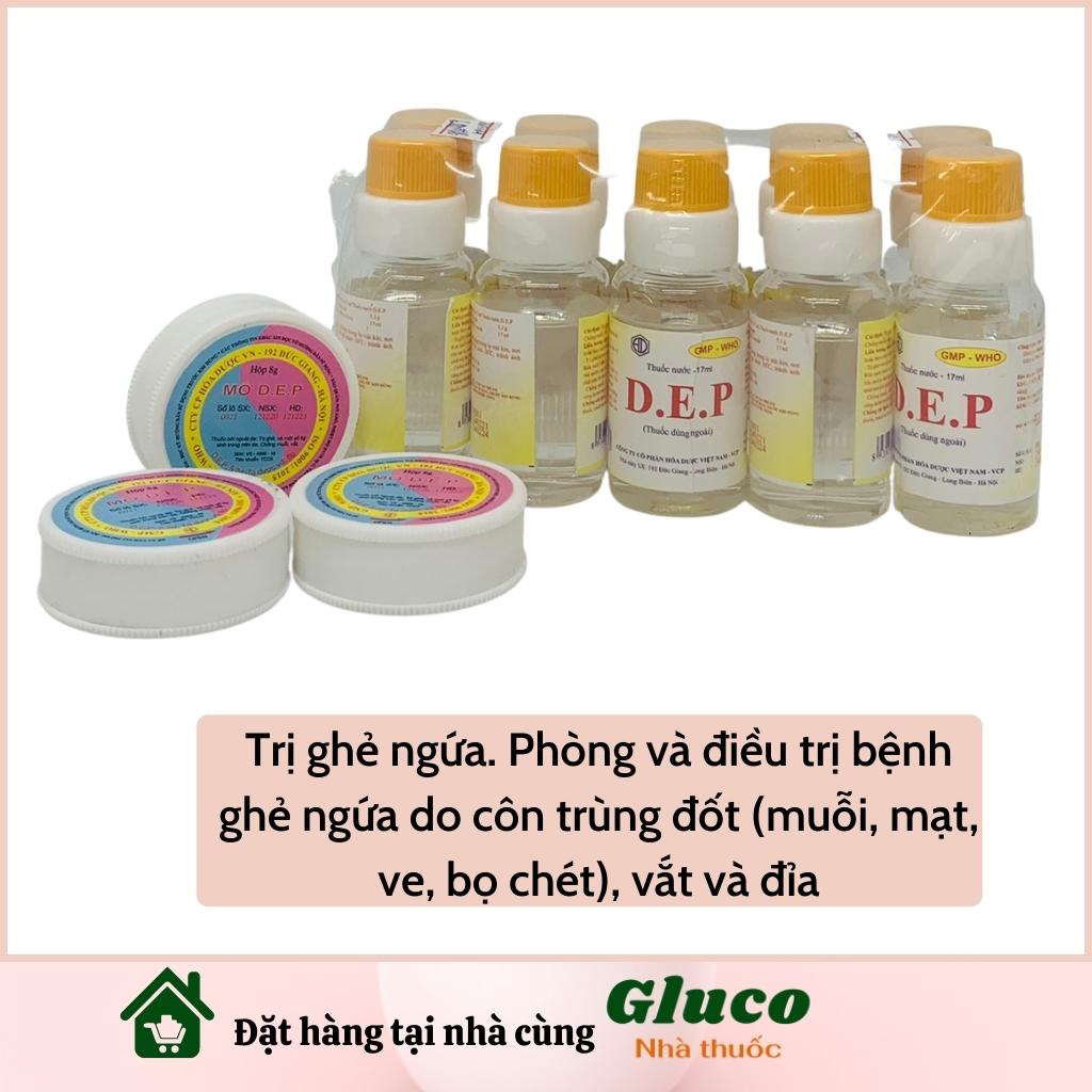 D.E.P ( DEP) NƯỚC 17ml, D.E.P MỠ 8g bôi ghẻ ngứa viêm da chống muỗi đốt GLU2201