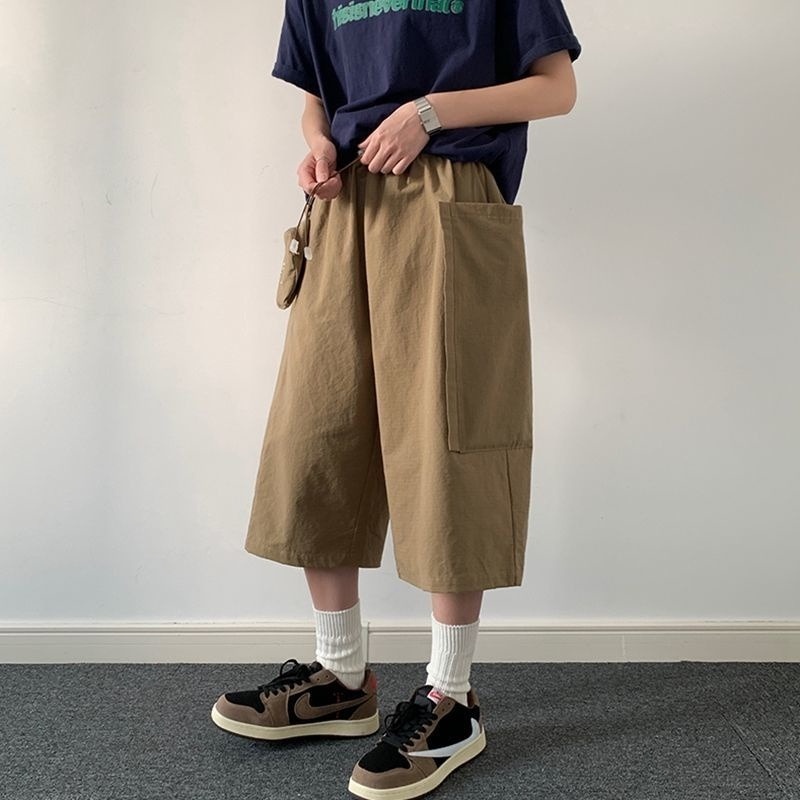 Quần Short Cotton Ống Rộng Mùa Hè Mẫu Mới Thời Trang Cổ Điển Phong Cách Mỹ Cho Nam