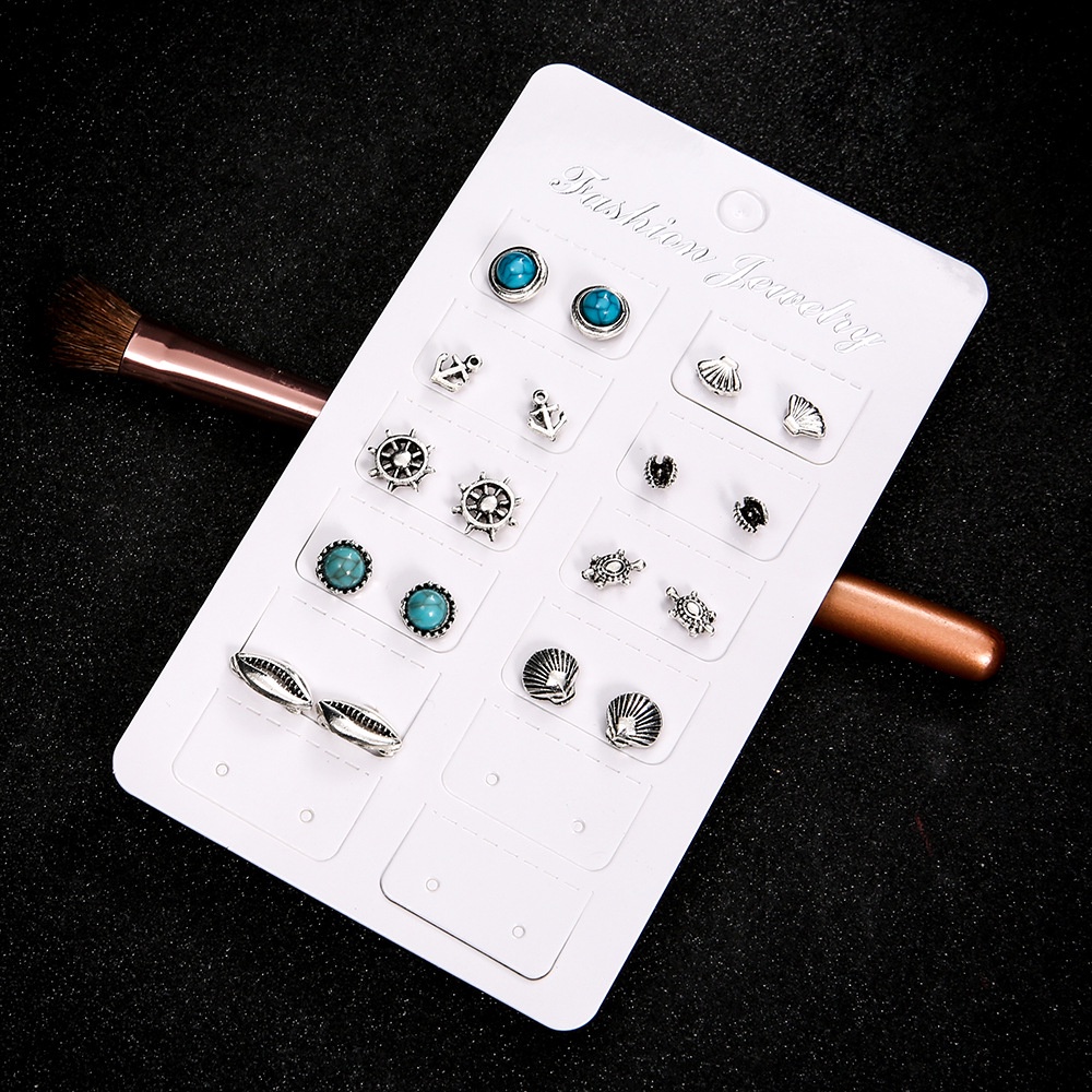 Set 9 cặp bông tai nữ thời trang kiểu dáng biển cả cực đẹp