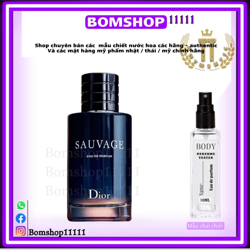 Mẫu thử nước hoa dDIOR sauvage edp 10ml dạng xịt -bomshop11111 | BigBuy360 - bigbuy360.vn