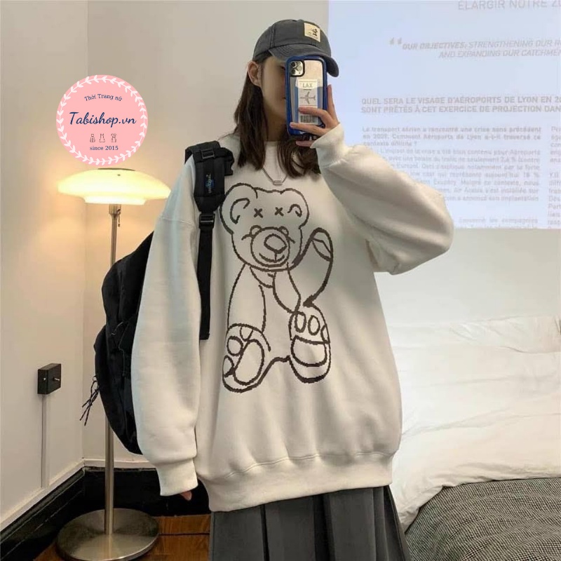 Áo sweater nam nữ in hình gấu lớn Tabishop Áo hoodie nỉ unisex form rộng hàng cao cấp siêu hotrend 2021 | BigBuy360 - bigbuy360.vn