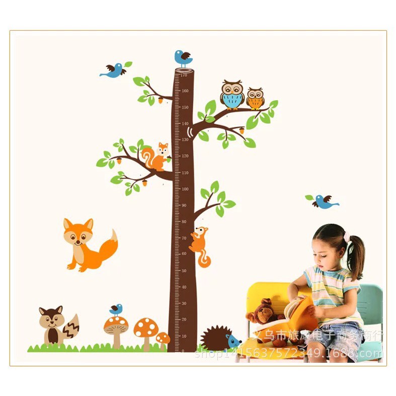 Decal Dán Tường Đo Chiều Cao Cho Bé Tấm To DC180