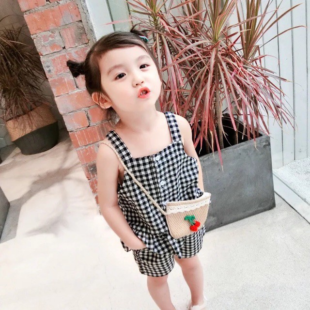 BỘ BÉ GÁI BÈO KẺ 2 DÂY SANG TRỌNG S043