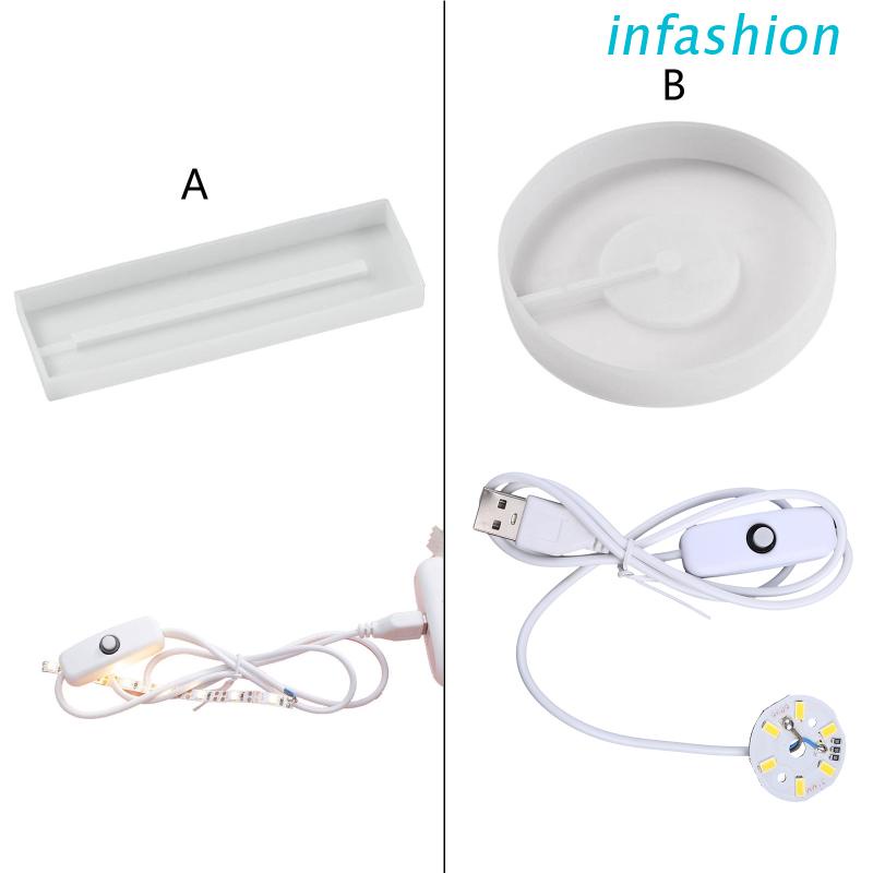 Khuôn Silicone Làm Đế Đèn LED Hình Tròn/Vuông Sử Dụng Cổng USB