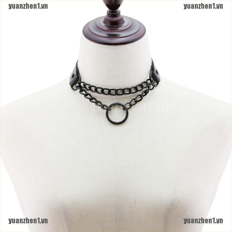 Vòng Cổ Choker Da Phong Cách Gothic Punk YUANZHEN1