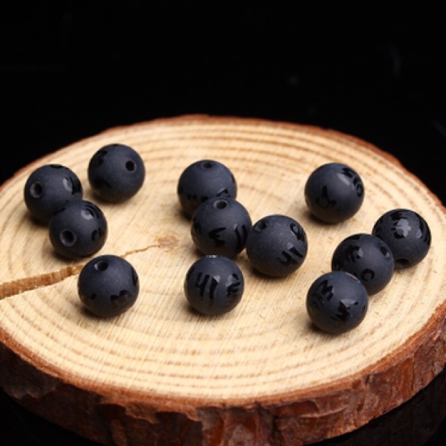 Hạt Obsidian đen mờ làm handmade DIY - MH510