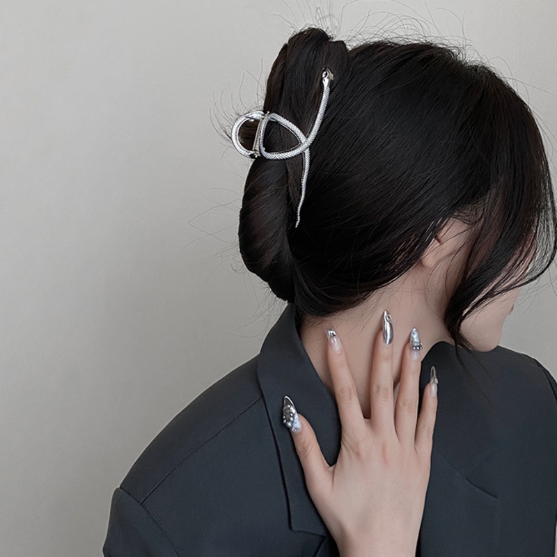 Kẹp Tóc Hình Đầu Rắn Phong Cách hip hop Hàn Quốc Cỡ Lớn