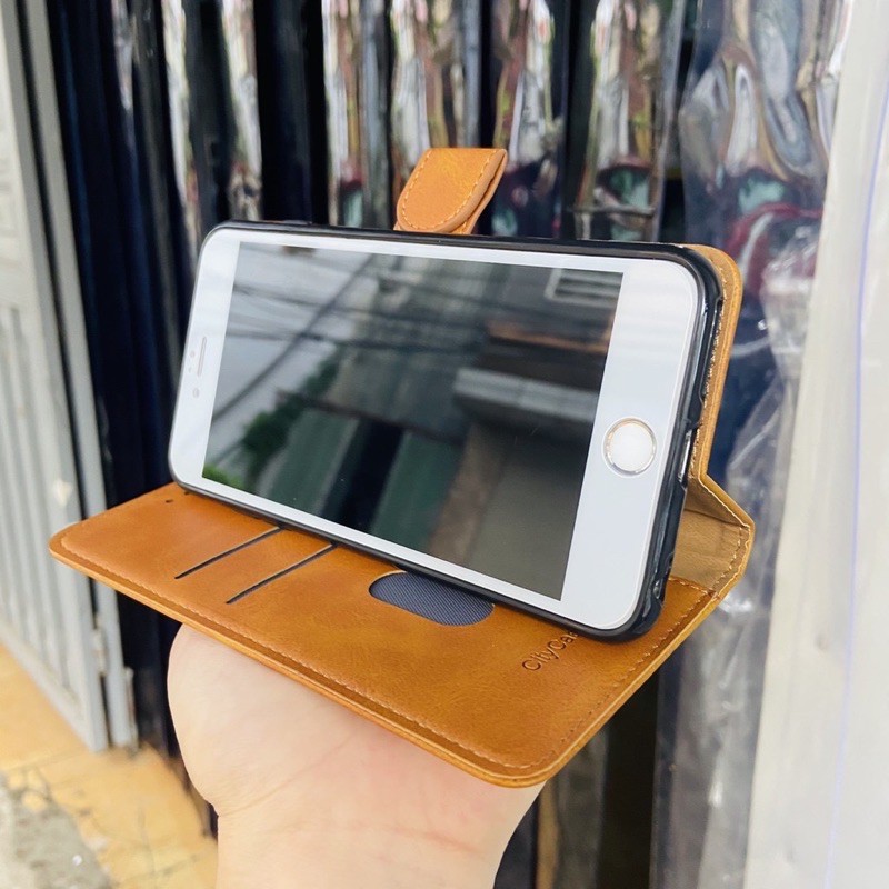 Bao da nắp gập kèm ví iPhone 6/6s/7/8plus/x/xs/xr/xs max/11/12/pro/mini/pro max da thật, mềm, xịn, bền màu
