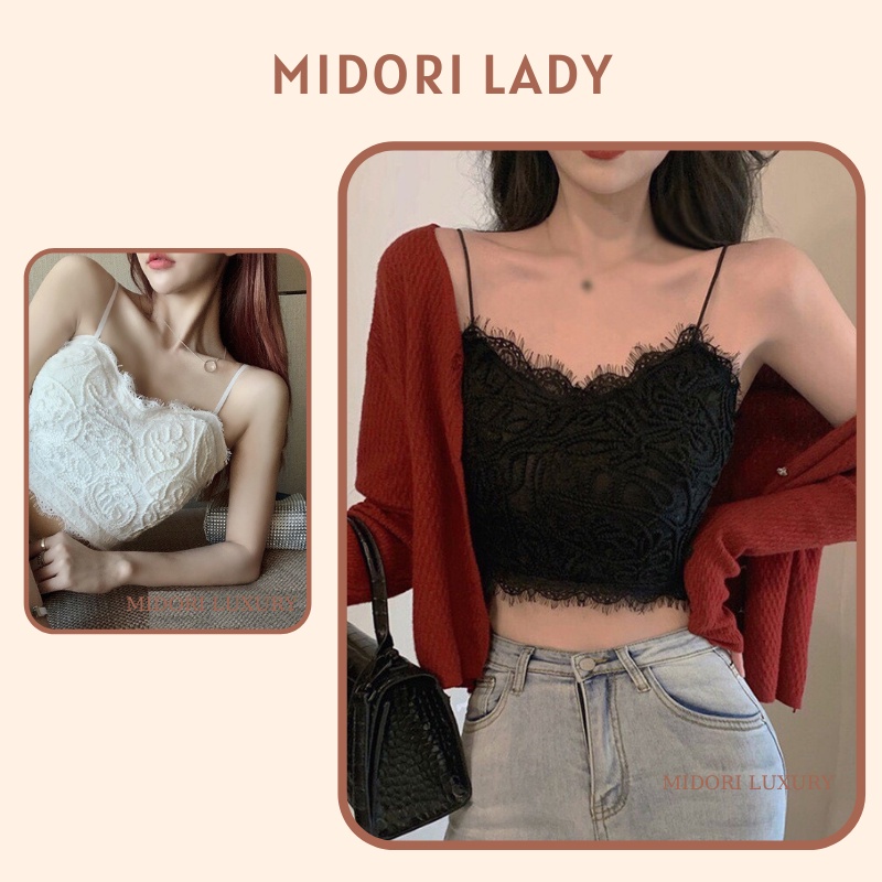 Áo bra ren mút mỏng không gọng êm nhẹ, Áo hai dây croptop chun co dãn thoáng mát Sexy siêu hót A2011