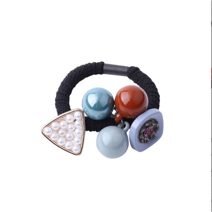 Set 3 dây chun dây nịt buộc tóc sợi to ba quả cầu dễ thương BAG U CHUN3CAU069