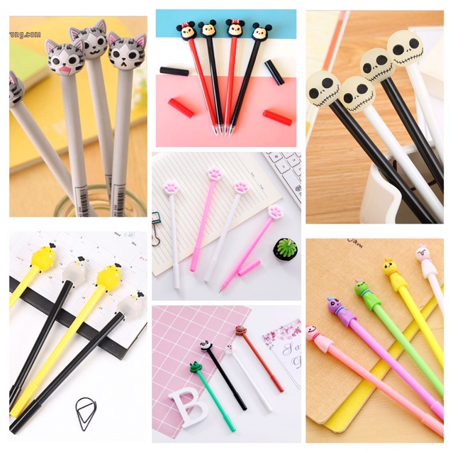 Set 20 bút hoạt hình tặng kèm túi zip