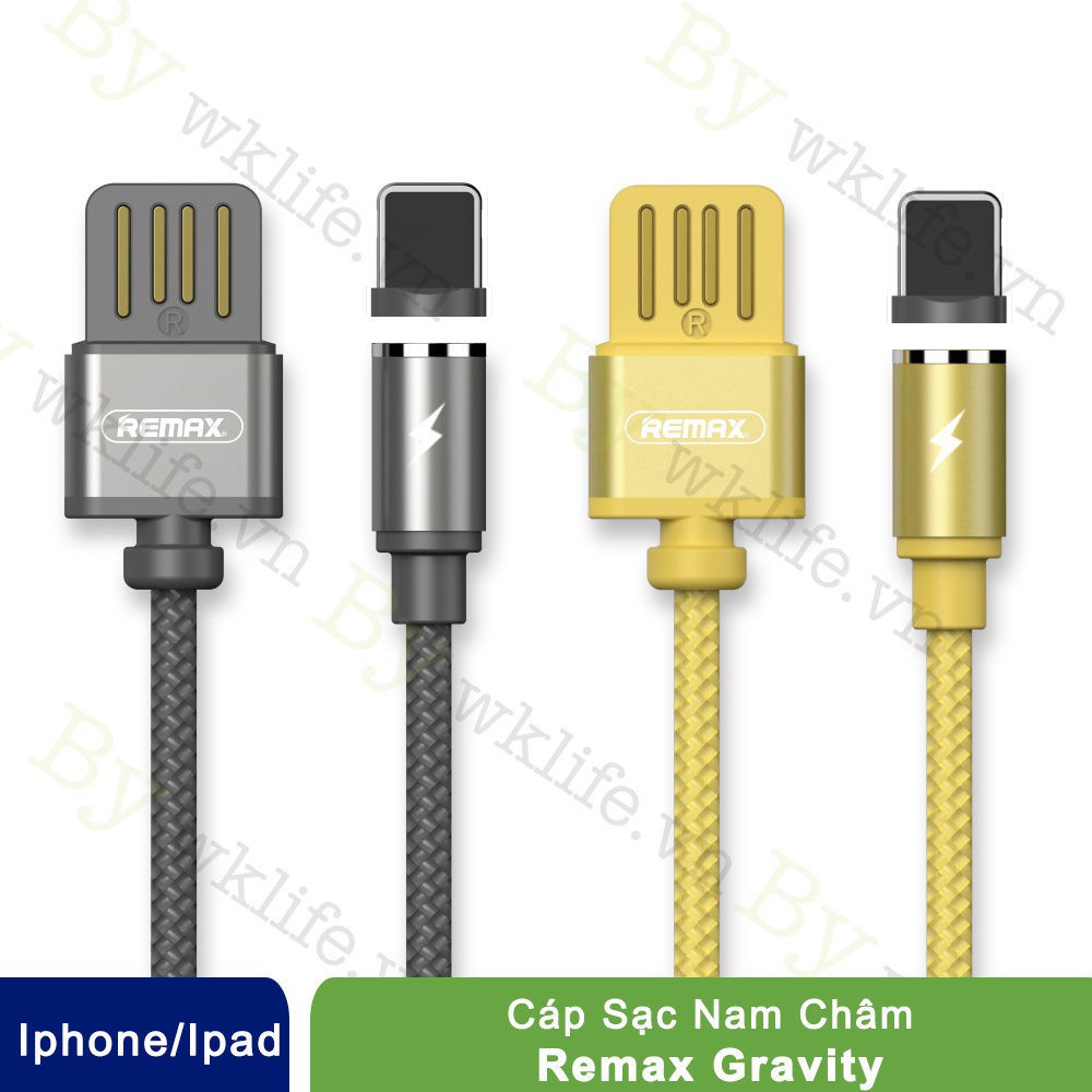 Cáp sạc từ nam châm thông minh Lightning cho iphone Ipad Remax RC - 095 hỗ trợ sạc nhanh