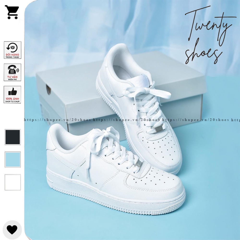Giày Thể Thao Nam Nữ Af1, Giày Sneaker Trắng Đủ Size 36-43 Full Box 20SHOES