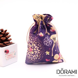 10X14cm-Túi thơm, túi trang sức, túi tiện lợi, túi đựng tiền, túi vải, túi mini, túi dây rút, túi nhỏ hình hươu tím