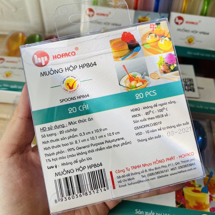 MUỖNG NHỰA TRONG - HỘP 20 CÁI