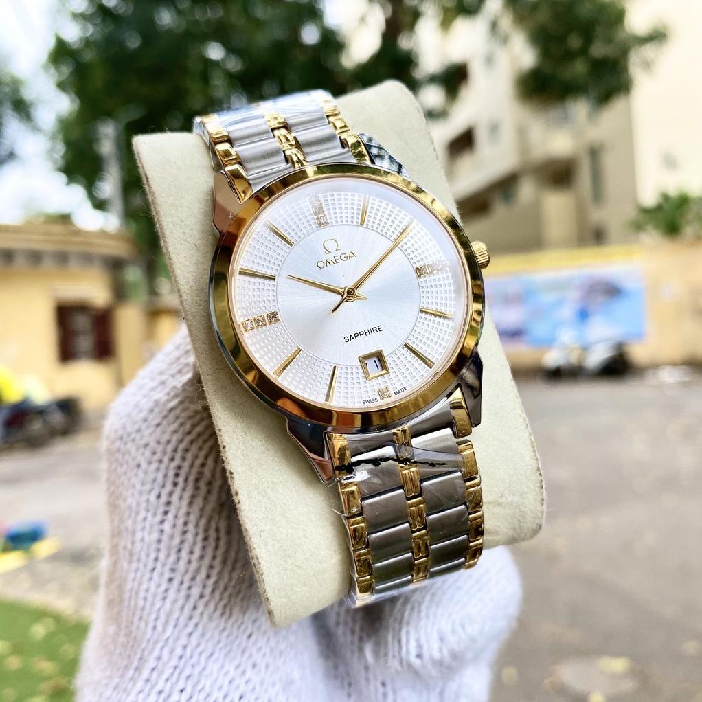 [Sale Sốc] Đồng Hồ Nam Omega sapphire OM037 TRẮNG Chống Xước, Chống Nước TUYỆT ĐỐI