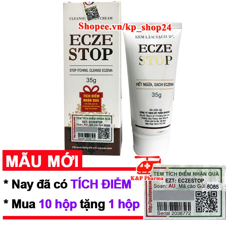 ✅ [10 TẶNG 1] Kem EczeStop – Hỗ trợ điều trị eczema, làm sạch da, sát khuẩn, ngừa viêm da chính hãng Ecze Stop