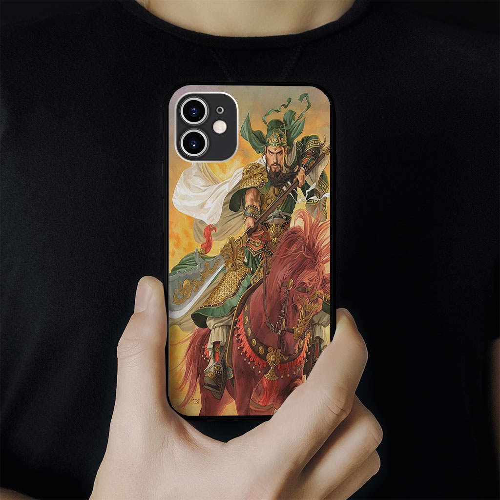 Ốp Lưng Ip hình Quan Vũ Giương Đao Quan Vũ Trên Mã Ô ECOMEX cho iPhone 5 6 7 8 Plus 11 12 Pro Max X Xr MYS20220045