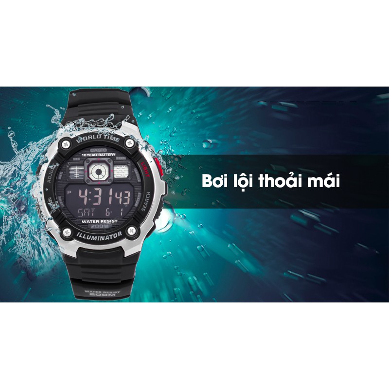 Đồng hồ nam dây nhựa Casio Trẻ trung AE-2000W-1BVDF chính hãng