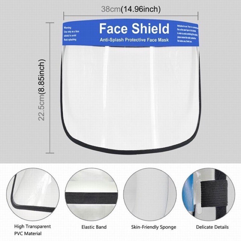 TẤM CHẮN GIỌT BẮN FACE SHIELD MÃ 03 VIỀN XANH - KÍNH BẢO HỘ CHẮN GIỌT BẮN MÃ 03