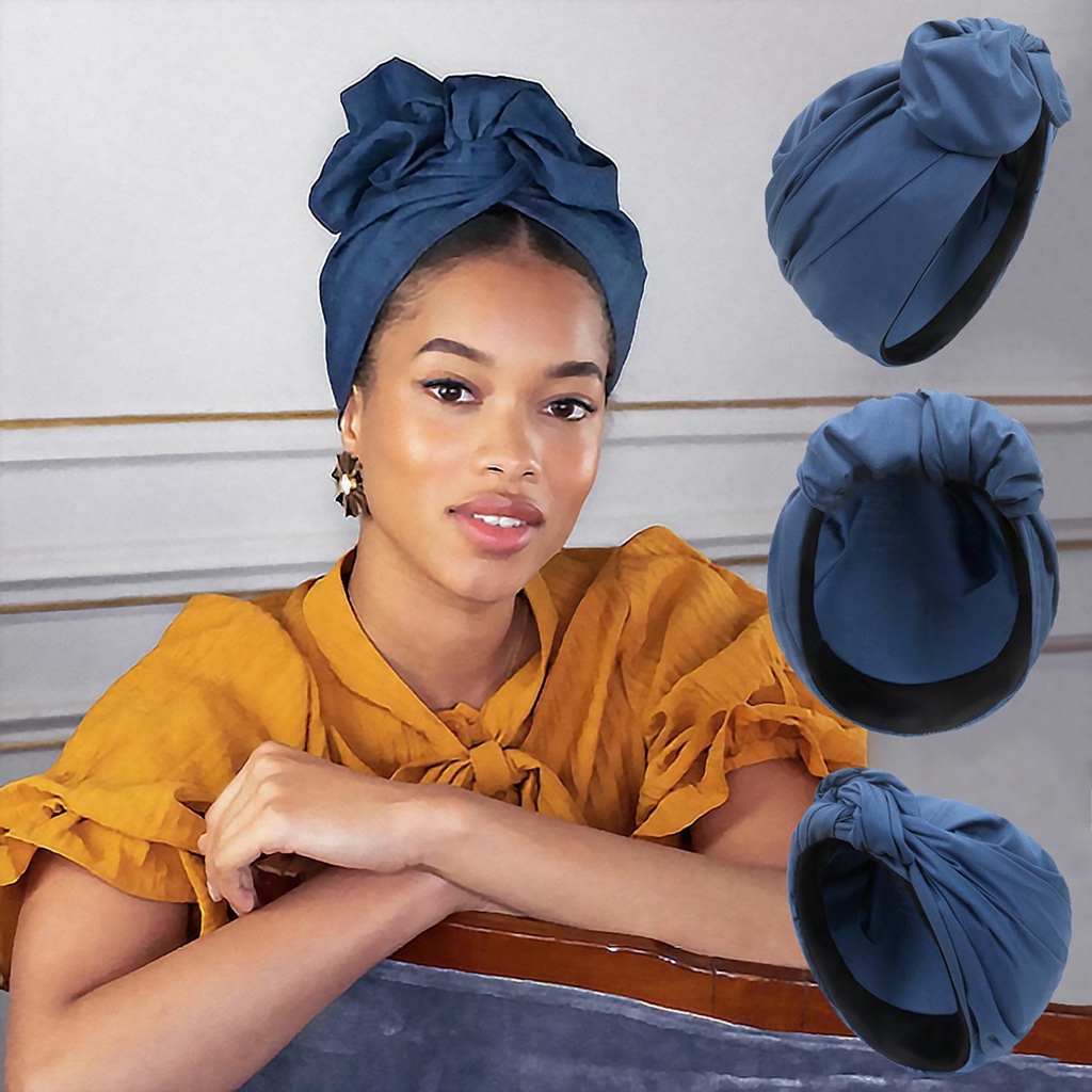 MUVAKO Khăn Trùm Đầu Turban Phong Cách Pháp Cho Nữ