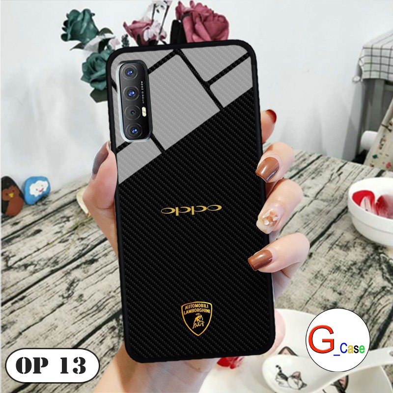 Ốp lưng Oppo Reno 3 Pro-lưng kính in logo hãng điện thoại