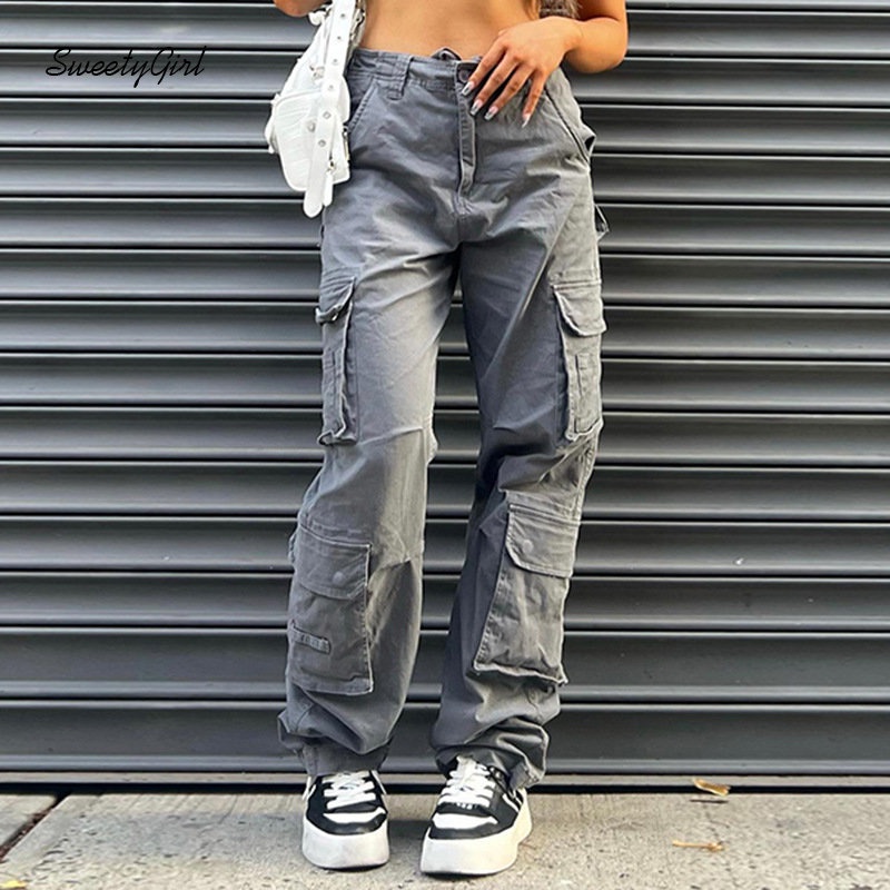 Quần Jean Lưng Cao Dáng Rộng Màu Trơn Thời Trang 2022 Cho Nữ