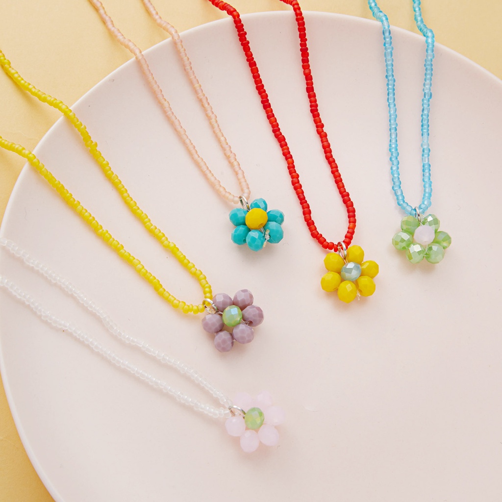 Vòng cổ Xỏ Hạt Màu Kẹo Ngọt Phong Cách Bohemian Thời Trang