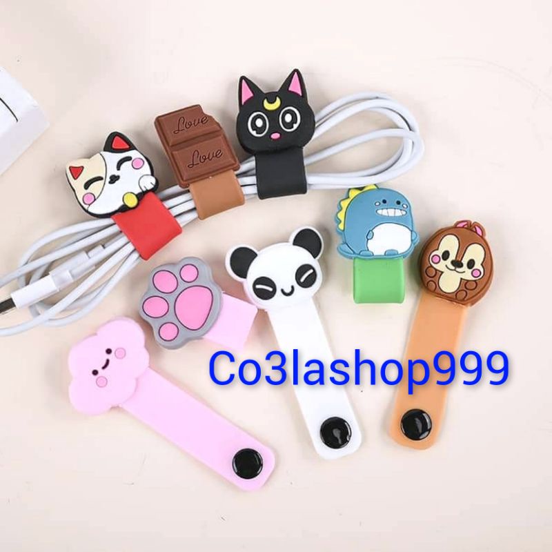 Dây thu gọn tai nghe,cáp sạc, Silicone nút bóp chống rối dây (1 CÁI)