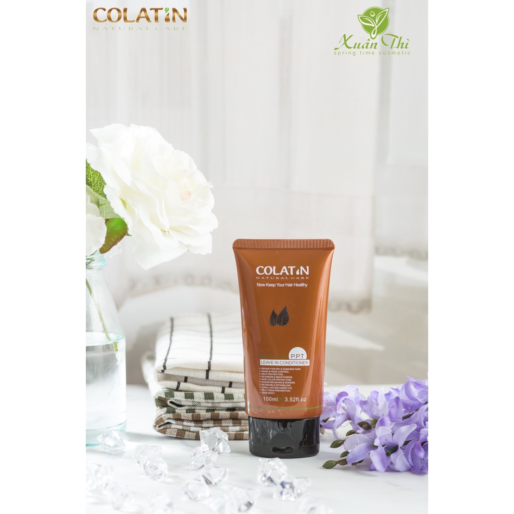 Kem xả khô COLATIN  Keratin Conditioner chăm sóc tóc bóng mượt tóc uốn nhuộm khô xơ phục hồi tóc hư tổn 100ml