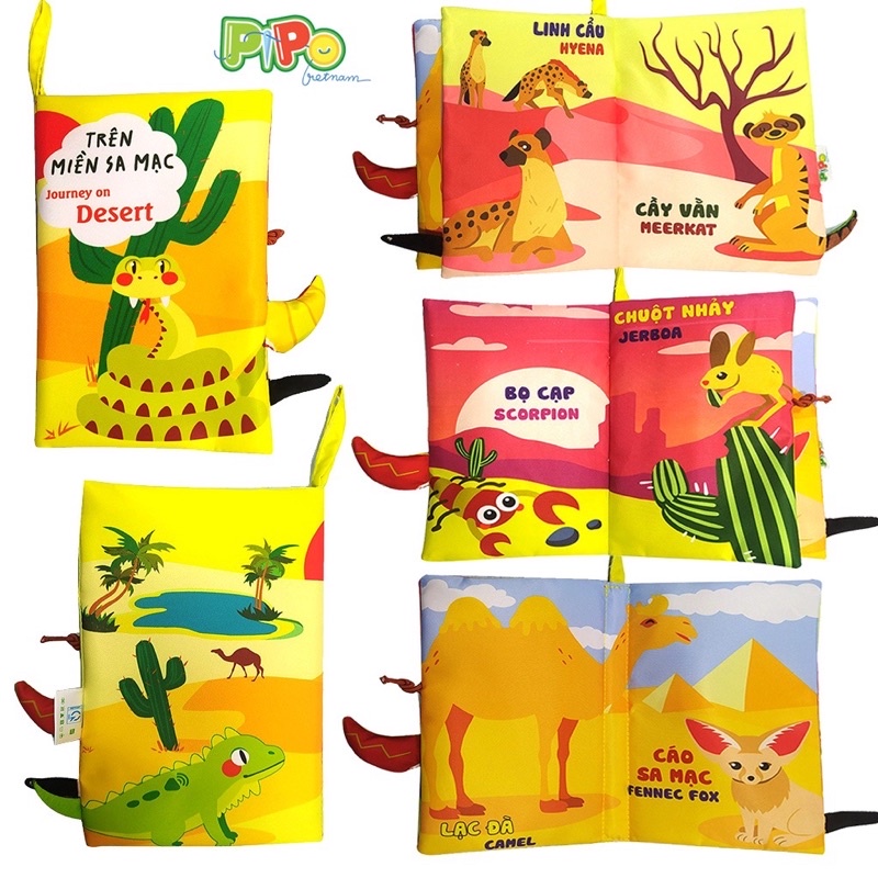 Sách vải đoán đuôi PipoVietnam - Sách vải phát triển đa tương tác cho bé