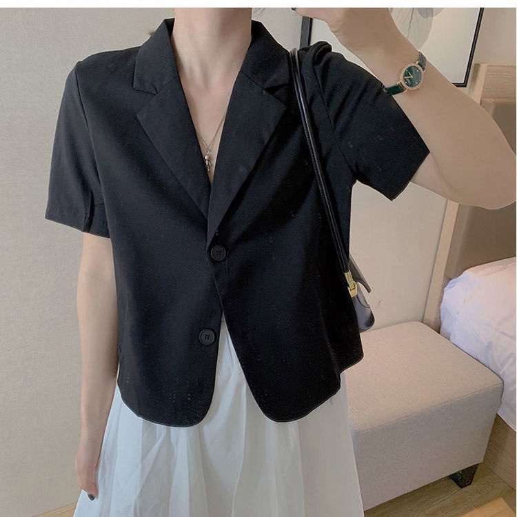Áo Khoác Ngắn Tay Màu Trơn Thời Trang Mùa Hè Mới Cho Nữ