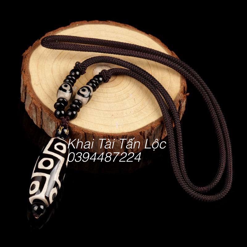 MẶT DÂY CHUYỀN THIÊN CHÂU DZI TÂY TẠNG 9 MẮT MỆNH KIM , THỔ