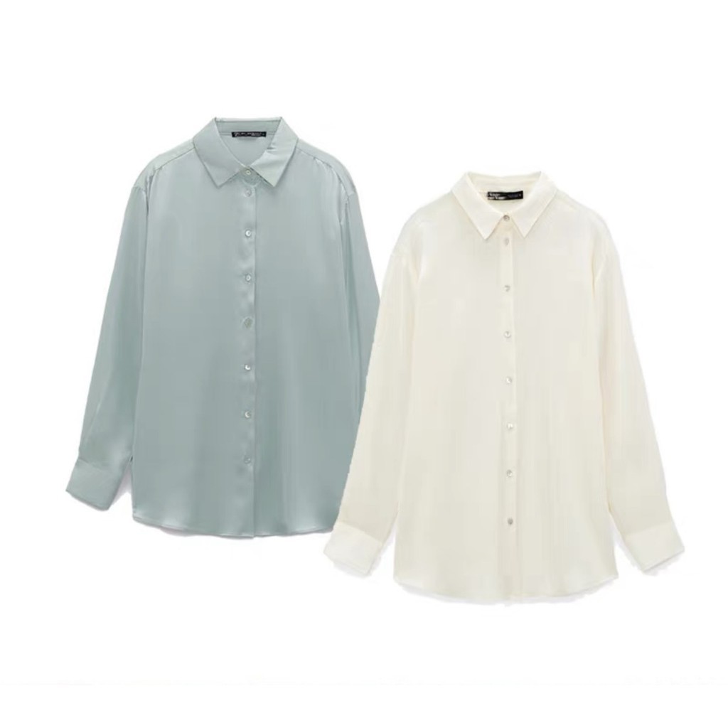 Áo Sơ Mi Lụa Dài Tay Cổ Bẻ  - Áo Sơ Mi Nữ Dài Tay, Sơ Mi Công Sở | BigBuy360 - bigbuy360.vn